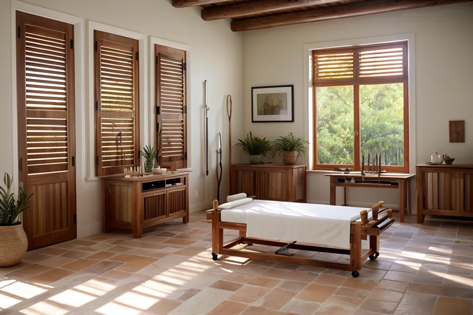 Manuales impresos de una formación avanzada en maderoterapia junto a herramientas profesionales de madera