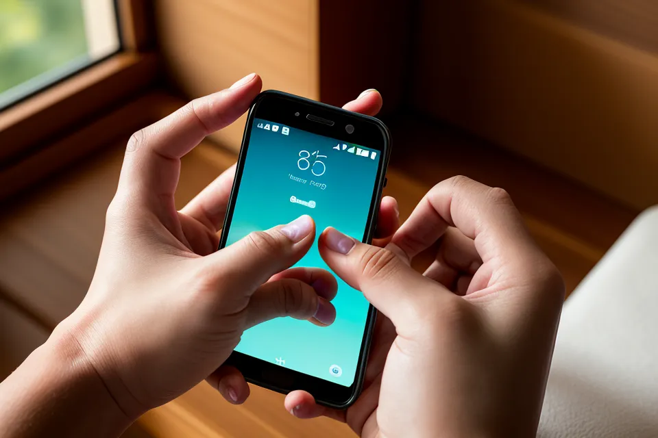 Mano con móvil mostrando un chat de WhatsApp para gestionar citas de maderoterapia