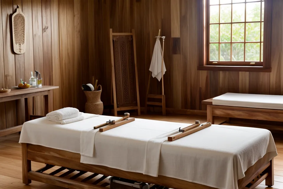Comparativa de kits de maderoterapia: piezas económicas de pino junto a material profesional de haya para un negocio de belleza en casa
