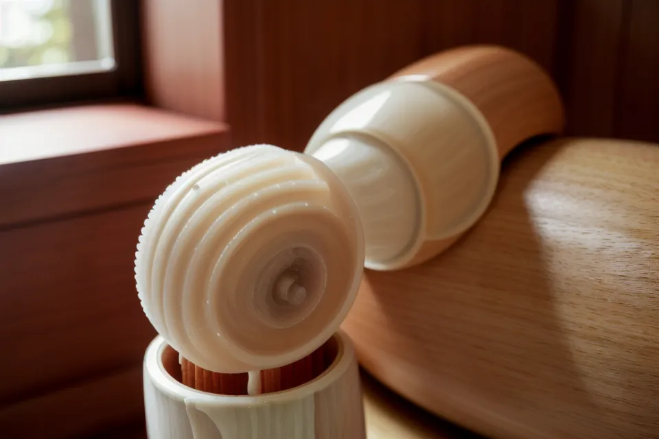 Rodillo biprocesal de madera de haya, pieza clave de un kit de maderoterapia facial profesional