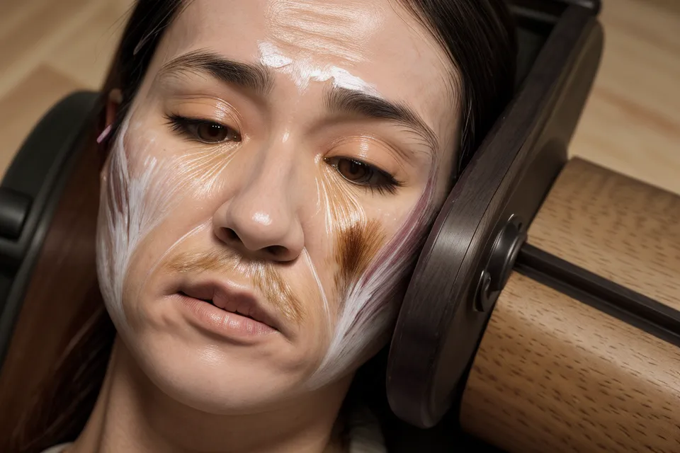 Textura pulida y sin barniz de un rodillo de haya para maderoterapia facial en piel sensible